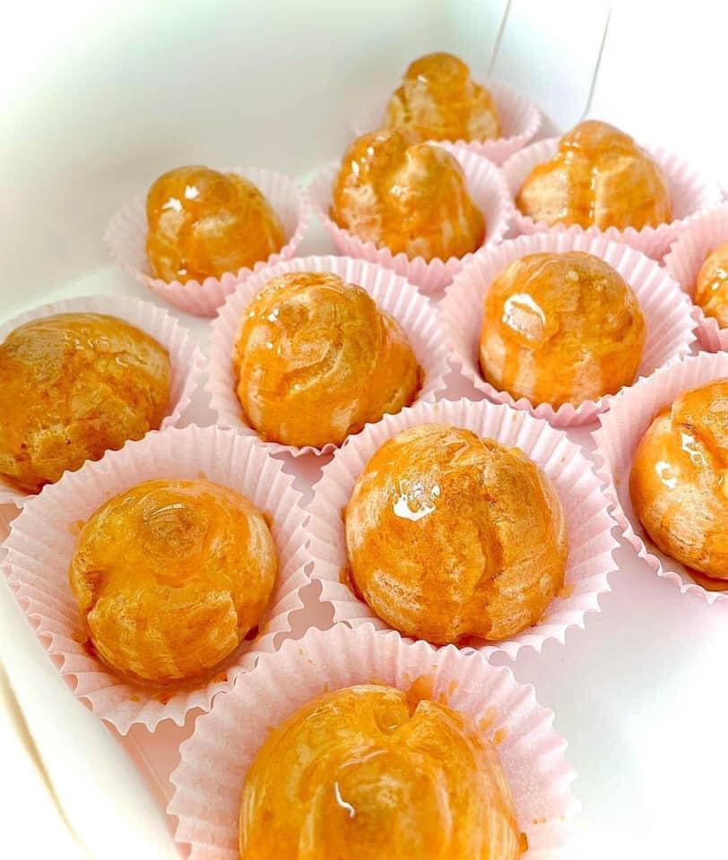 Caramel Custard Profiteroles